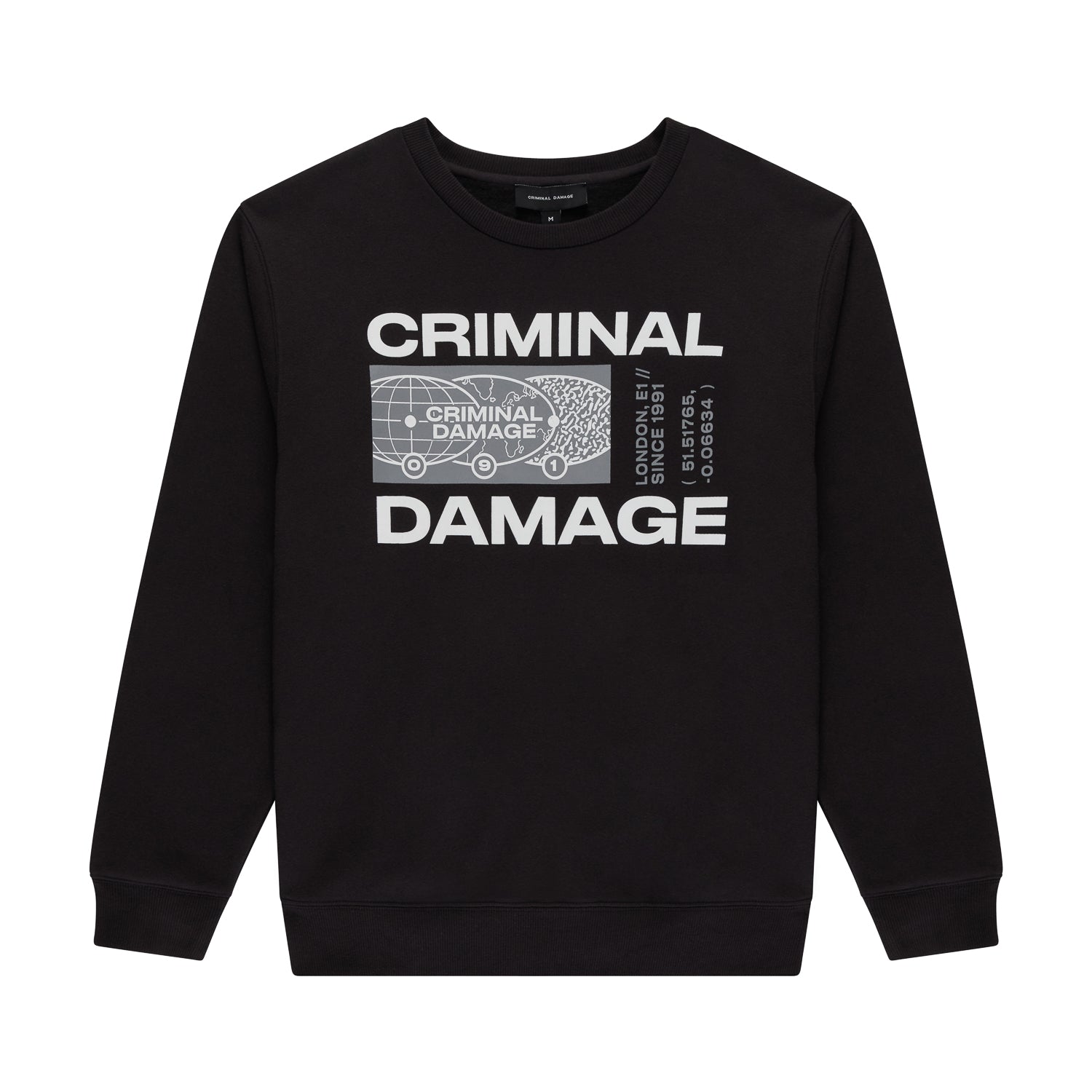 UNIVERSE CREW NECK - BLACK – Criminal Damage Store