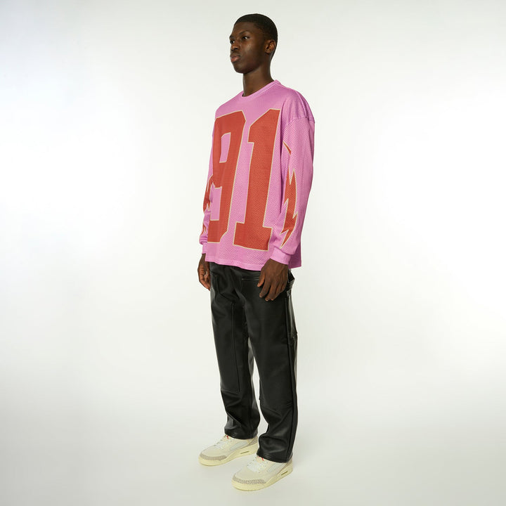 91 Mesh Long Sleeve Varsity Top-Criminal Damage Store