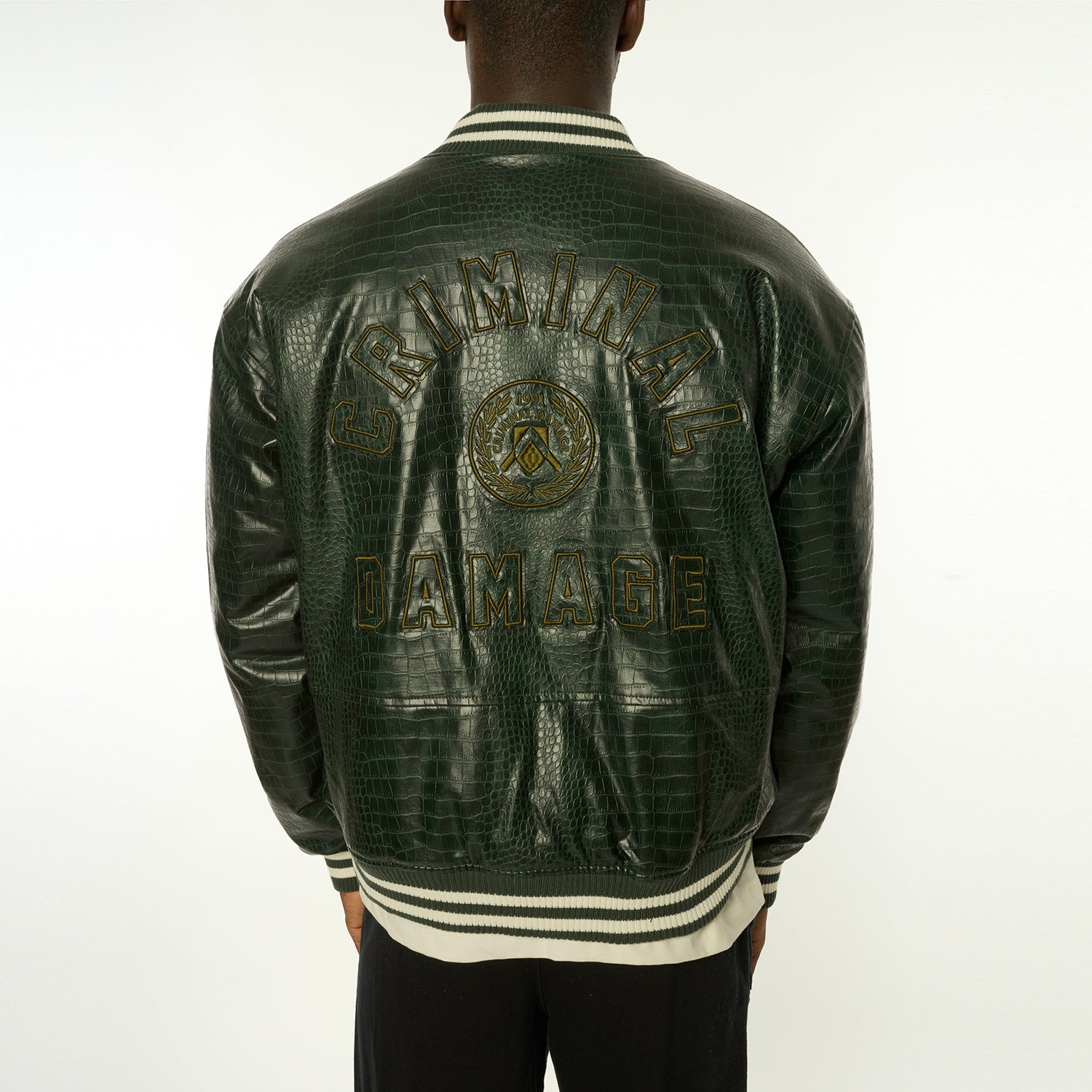 Criminal damage baseball jacket sales