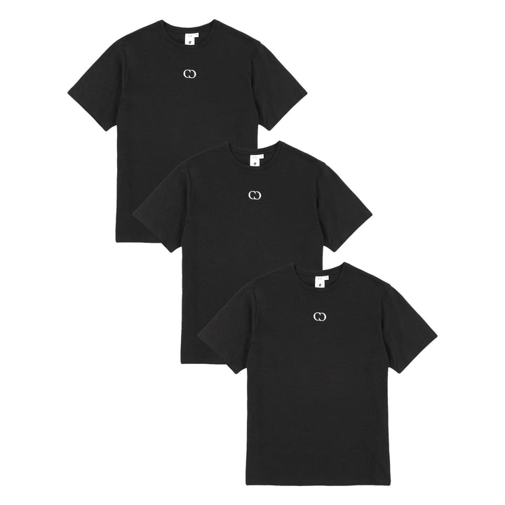 ECO ESSENTIAL 3 PACK T-SHIRT - BLACK