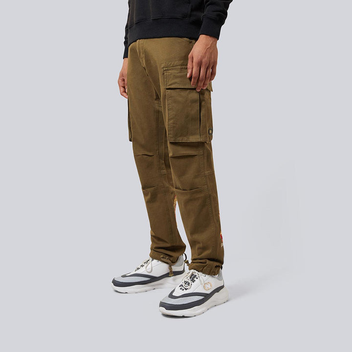 HIDDEN DRAGON CARGO PANTS - DARK KHAKI