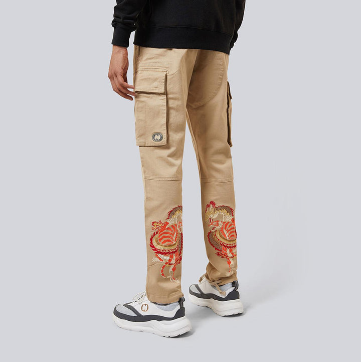 HIDDEN DRAGON CARGO PANTS - STONE