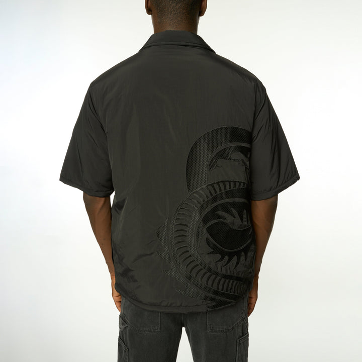 Padded Nylon Dragon Embroidered Shirt-Criminal Damage Store