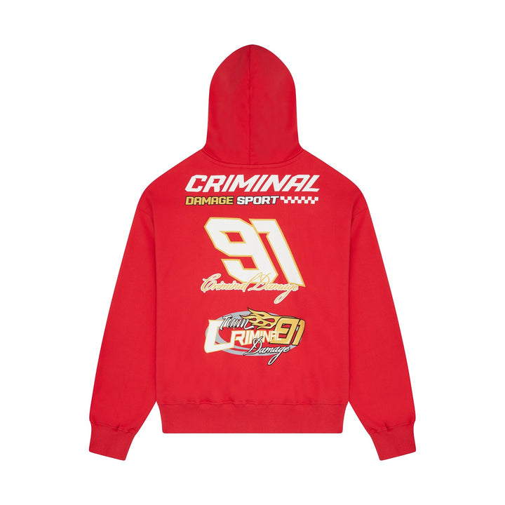 RACER BADGE HOOD - RED