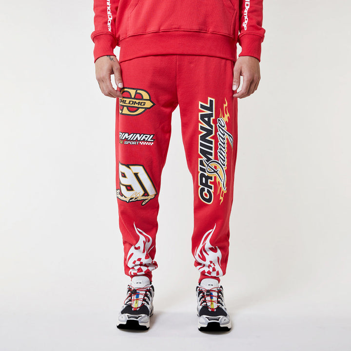 RACER BADGE JOGGER - RED