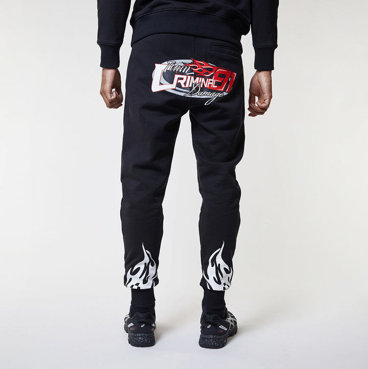 RACER BADGE JOGGER - BLACK