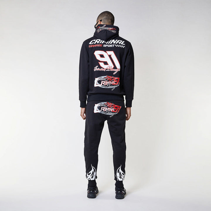 RACER BADGE JOGGER - BLACK