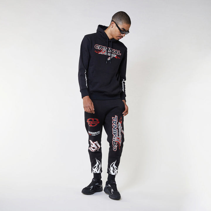 RACER BADGE JOGGER - BLACK