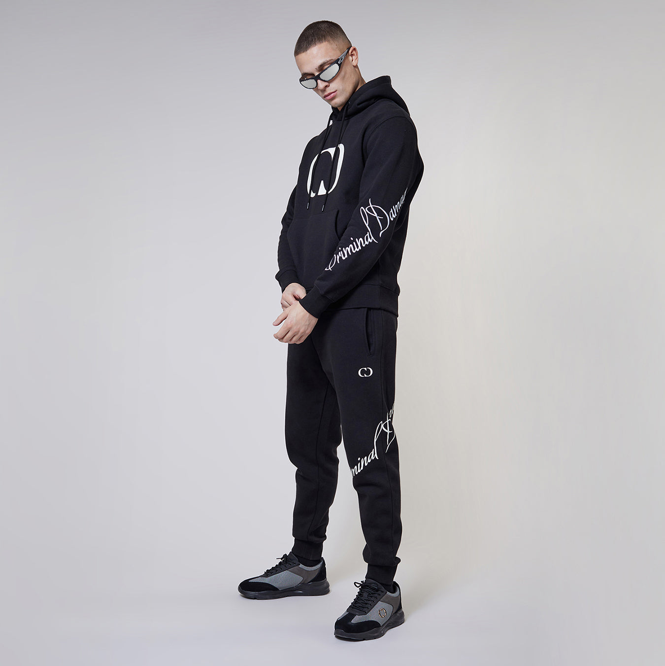 Criminal Damage cheapest Graffiti Hoodie and Trackpant Joggers in Black Multi