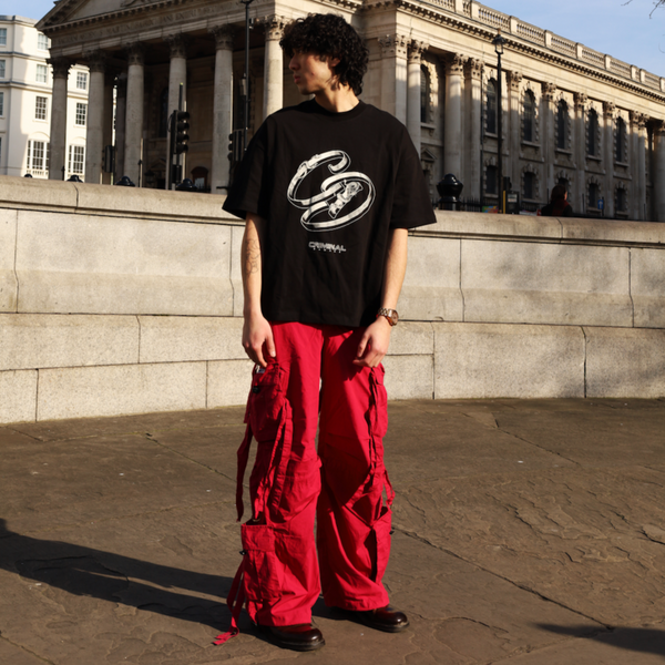 MENS RED CARNABY TROUSERS